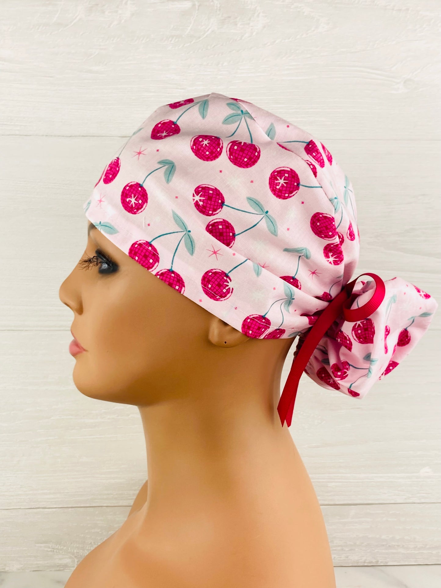 Disco Ball Cherries Ponytail Hat
