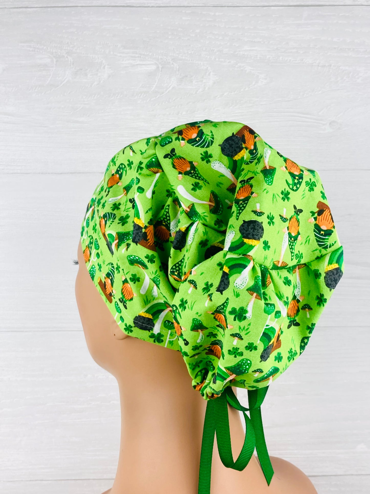 St Patricks's Day Woodlan Gnomes Ponytail Hat