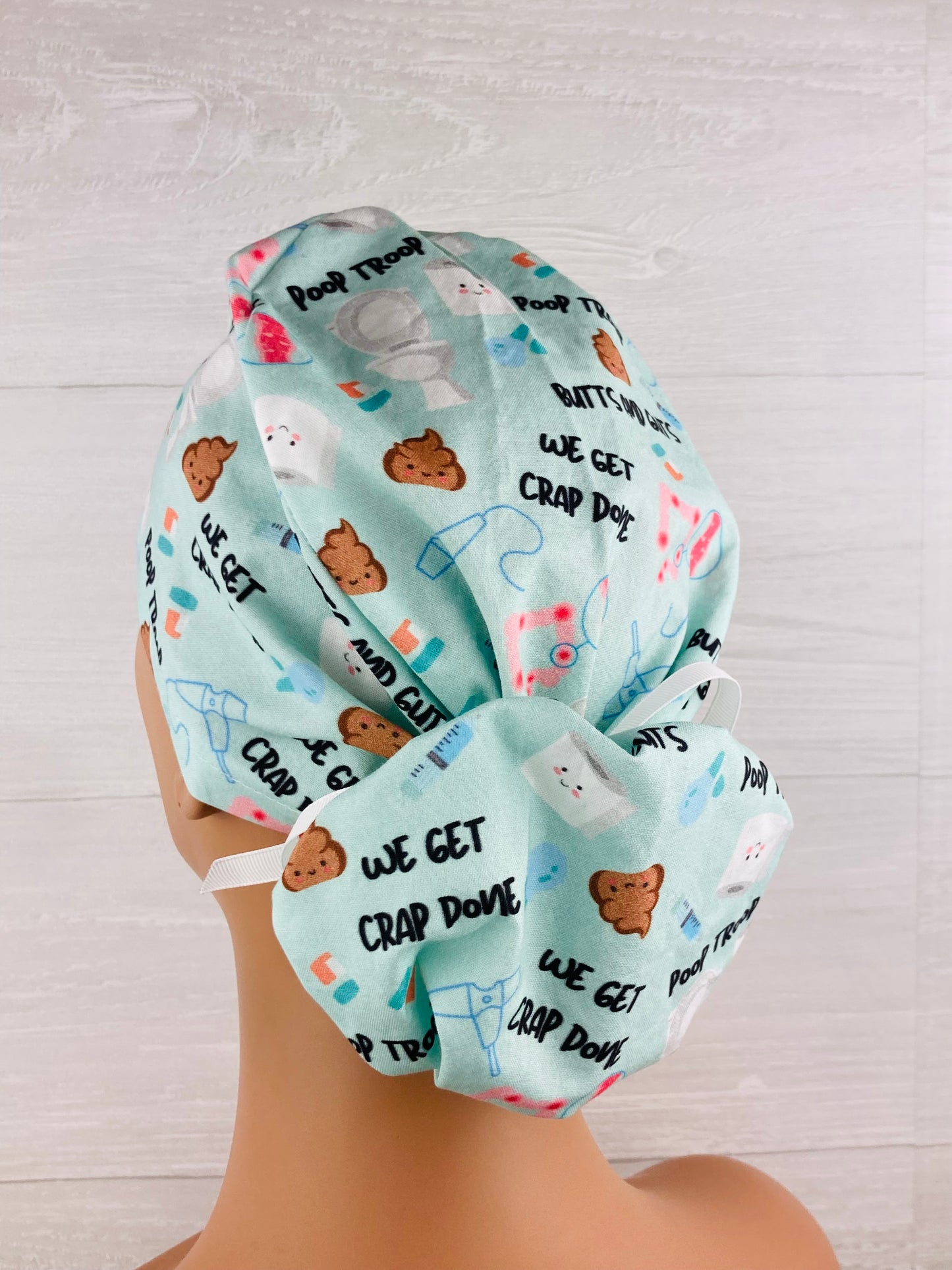 Poop Troop Ponytail Scrub Cap