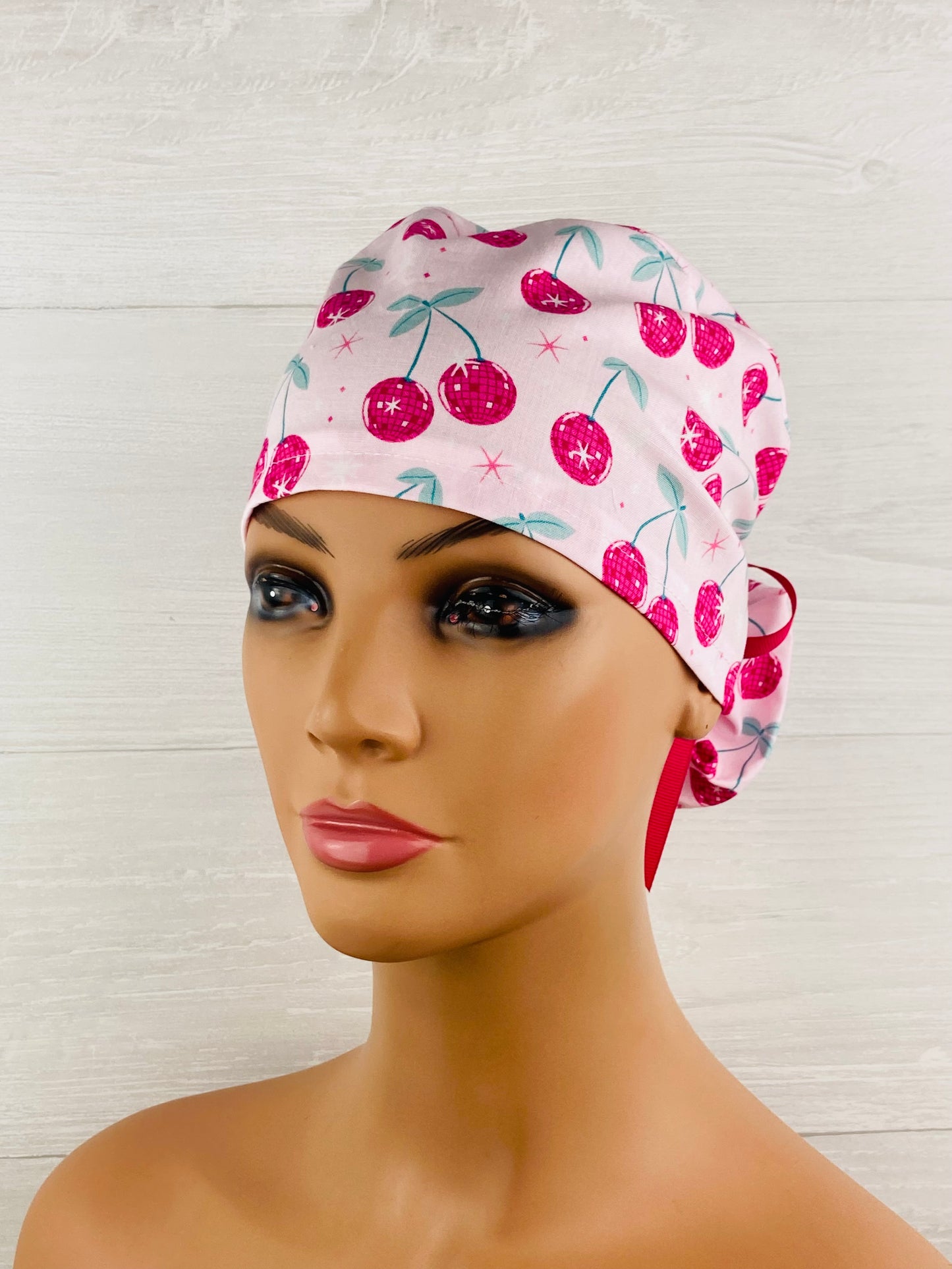 Disco Ball Cherries Ponytail Hat
