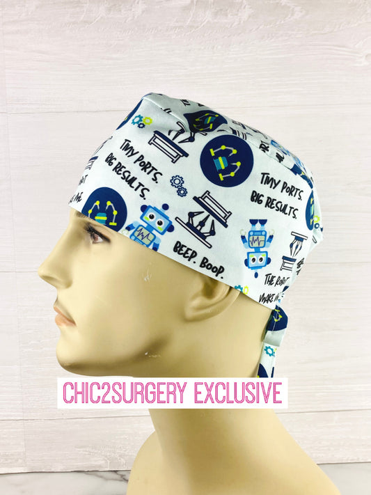 The Robot Made Me Do It Men's Scrub Hat robotic surgery scrub cap handmade in USA premium cotton da Vinci operating room cap