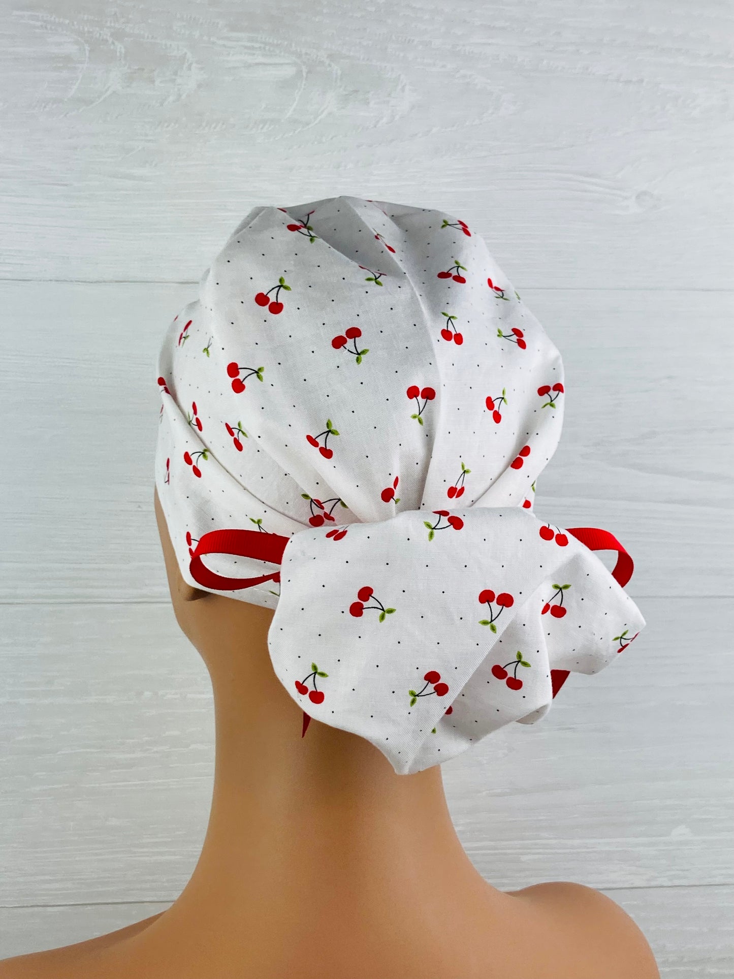 Cherry Dot Ponytail Hat