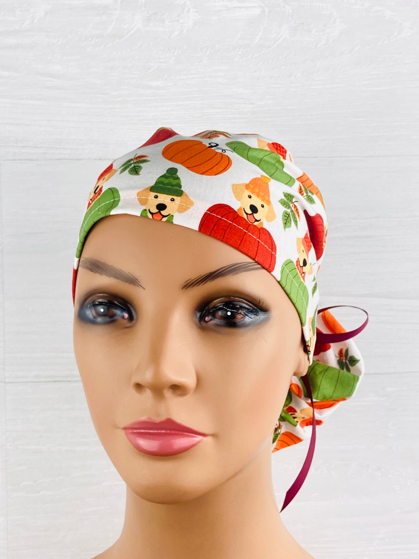 Labs and Pumpkins Ponytail Scrub Hat