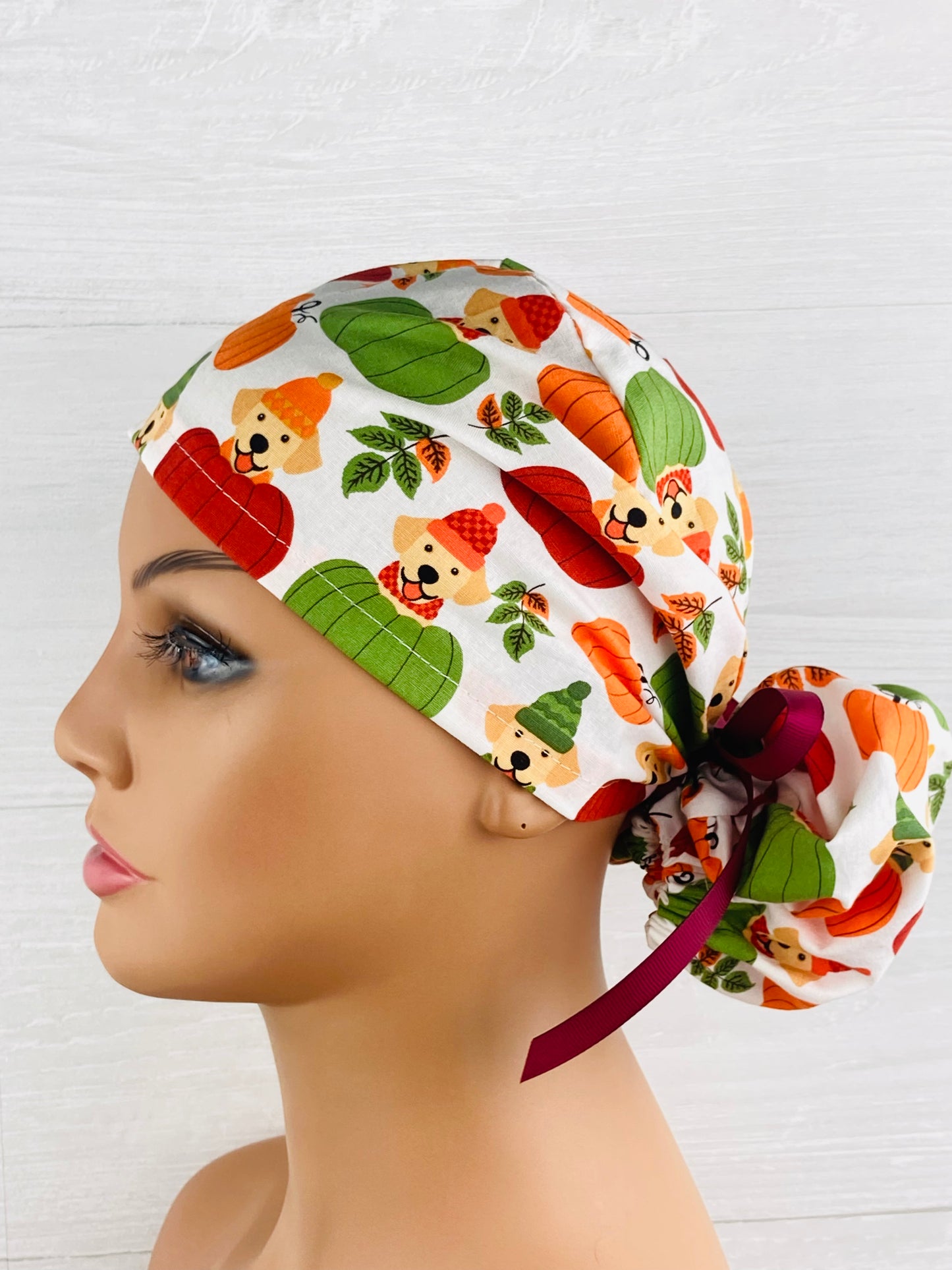 Labs and Pumpkins Ponytail Scrub Hat