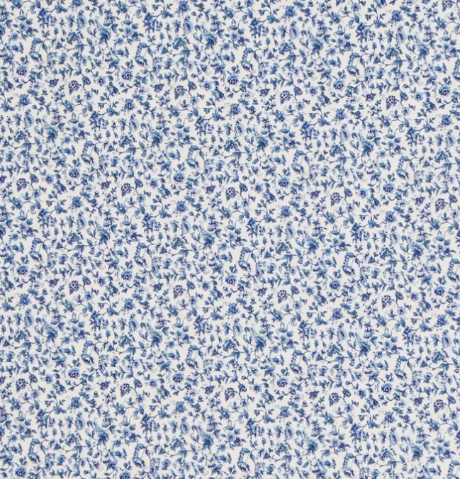 Blue Cottage Floral Ponytail Hat