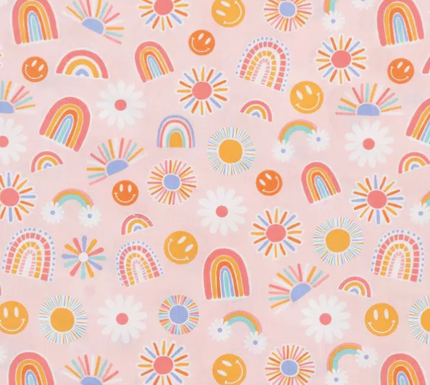 Retro Smiley Face Floral Women's Tieback Hat