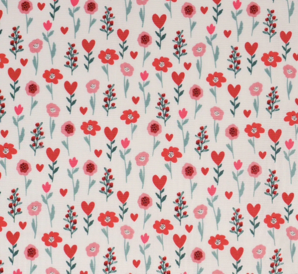 Valentines Floral Red Ponytail Hat