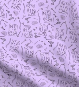 Neuro Love Purple High Bun Scrub Cap - Chic2Surgery