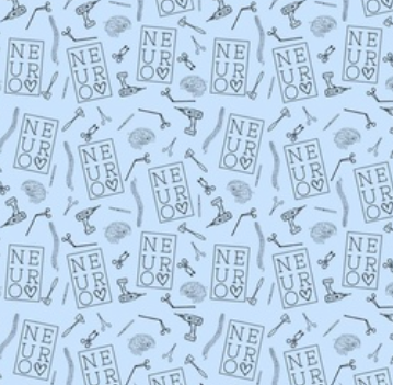 Neuro Love Blue High Bun Scrub Cap - Chic2Surgery