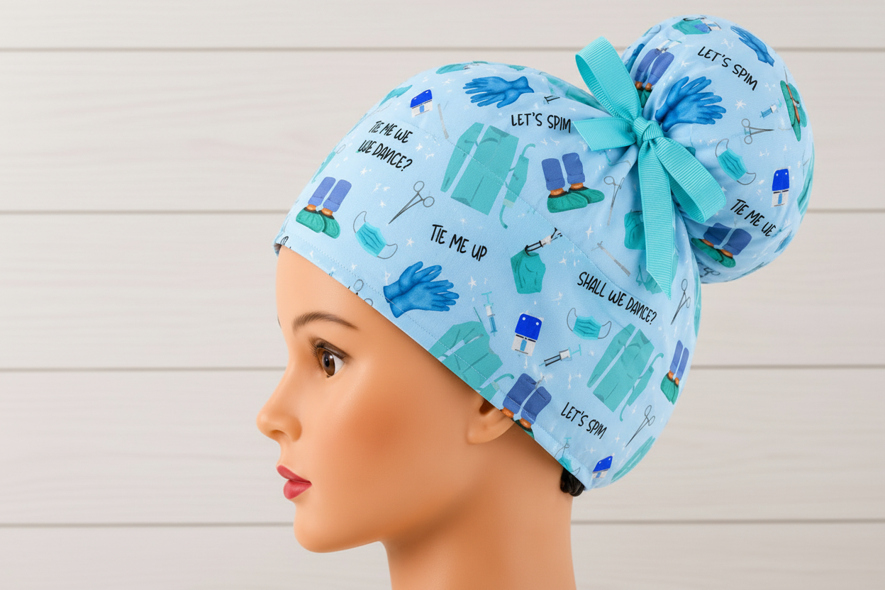 Shall We Dance? Let's Spin High Bun Scrub Cap - Chic2Surgery