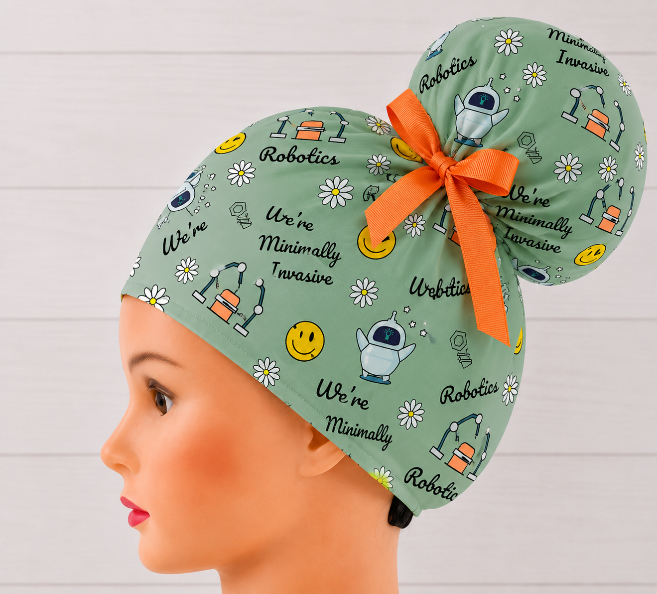 We're Minimally Invasive Robotics High Bun Scrub Cap - Chic2Surgery