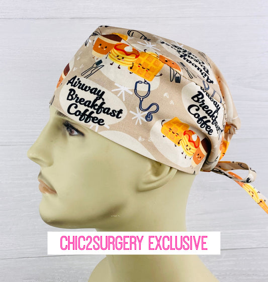 Anesthesia Breakfast Men's Scrub Hat