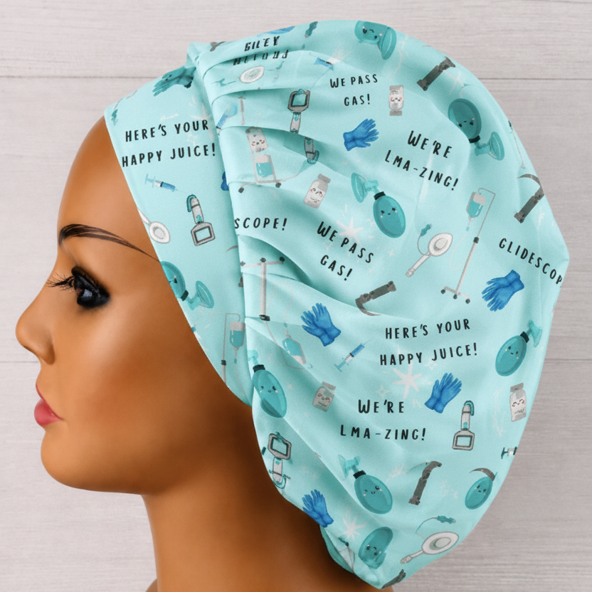 Anesthesia We're Lm-azing Bouffant Scrub Cap | Handmade Surgical Hat for Nurses