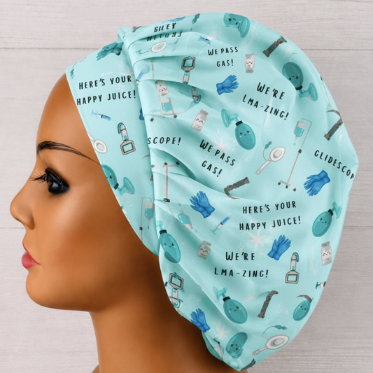 Anesthesia We're Lm-azing Bouffant Scrub Cap | Handmade Surgical Hat for Nurses