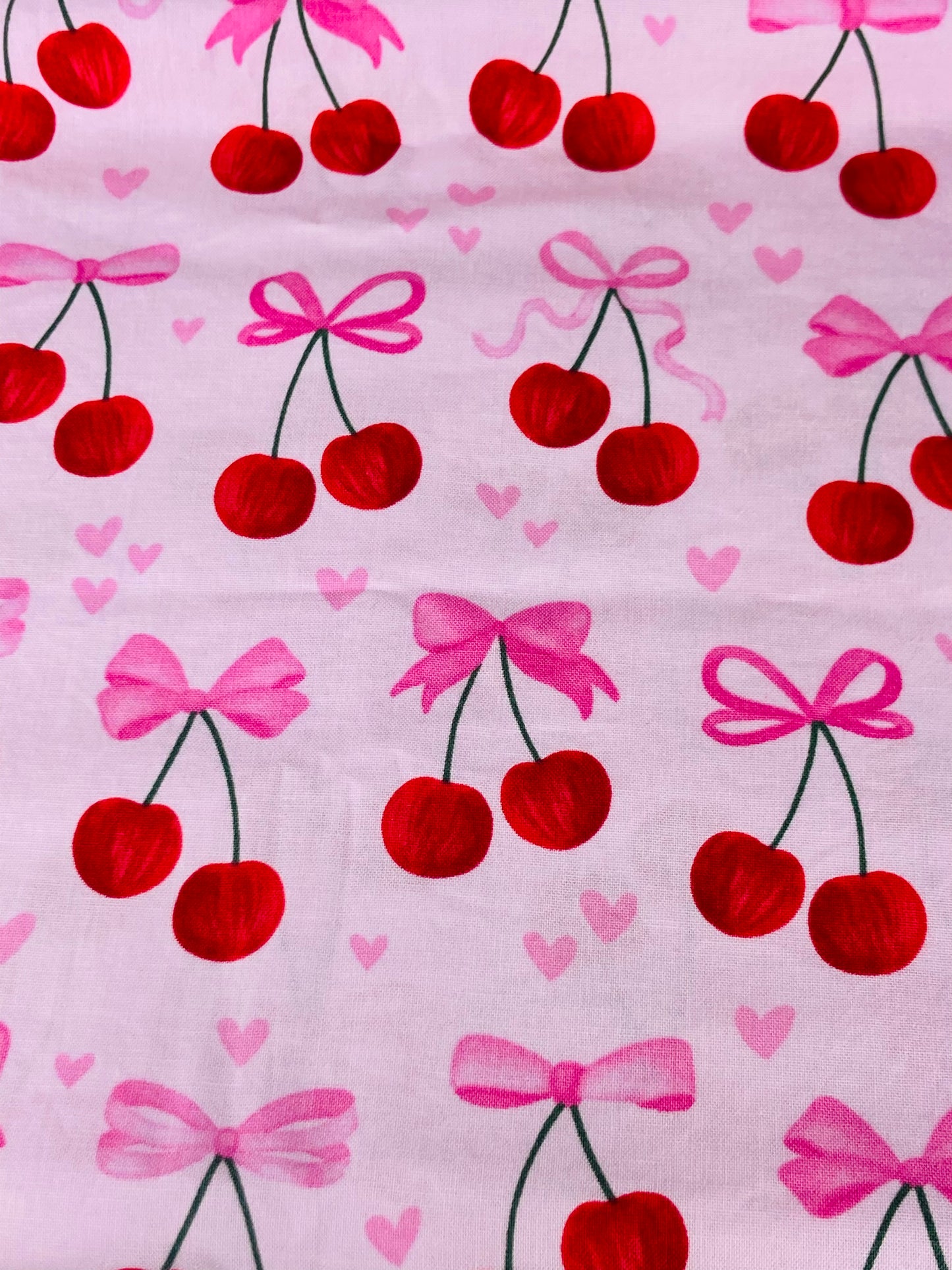 Bows and Cherries Bouffant Scrub Cap | Handmade Surgical Hat for Nurses