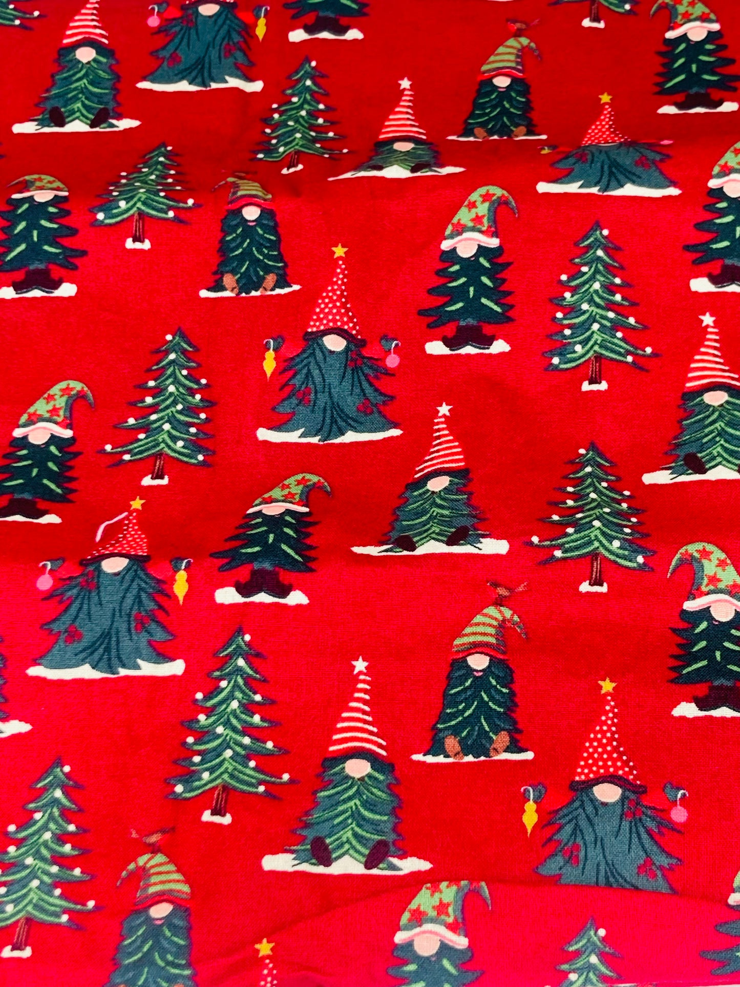 Christmas Gnomes and Trees Bouffant Scrub Cap | Handmade Surgical Hat for Nurses