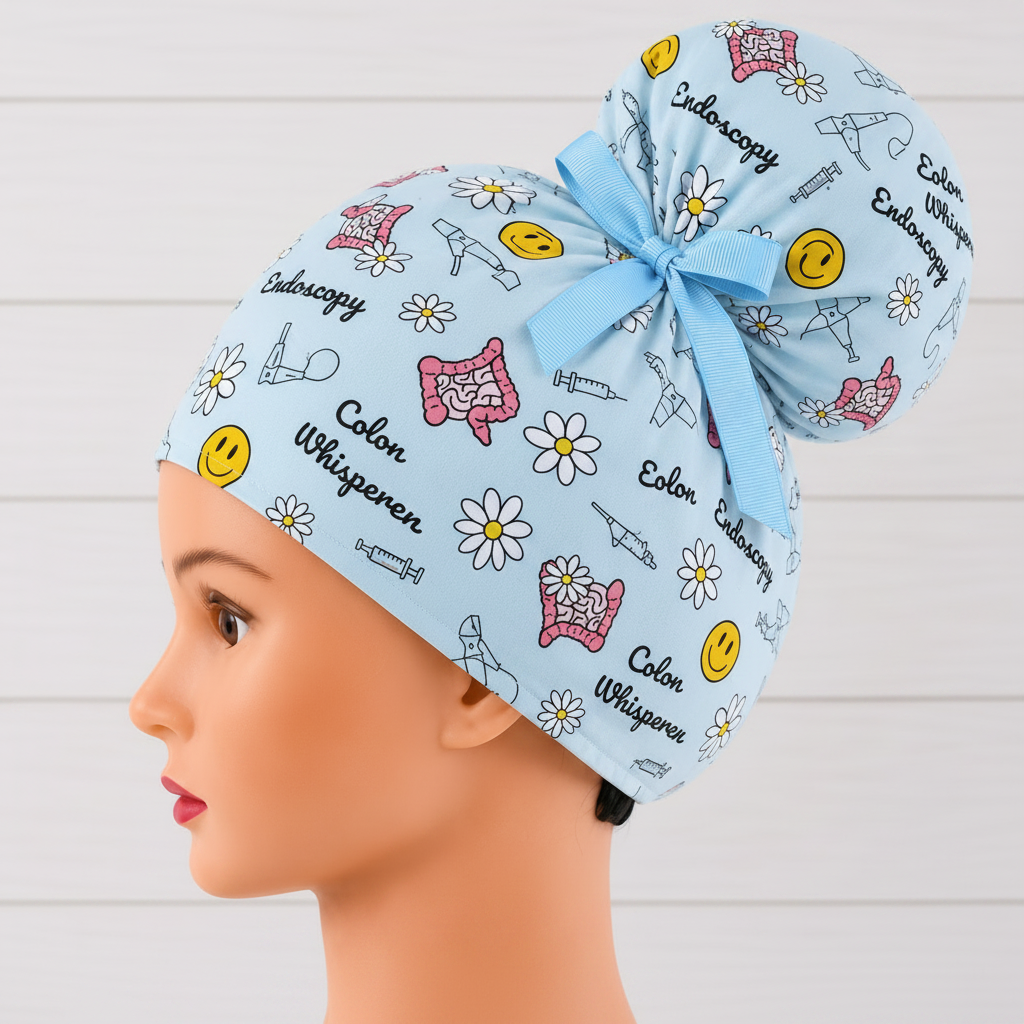 Colon Whisperer- Endoscopy High Bun Scrub Cap - Chic2Surgery