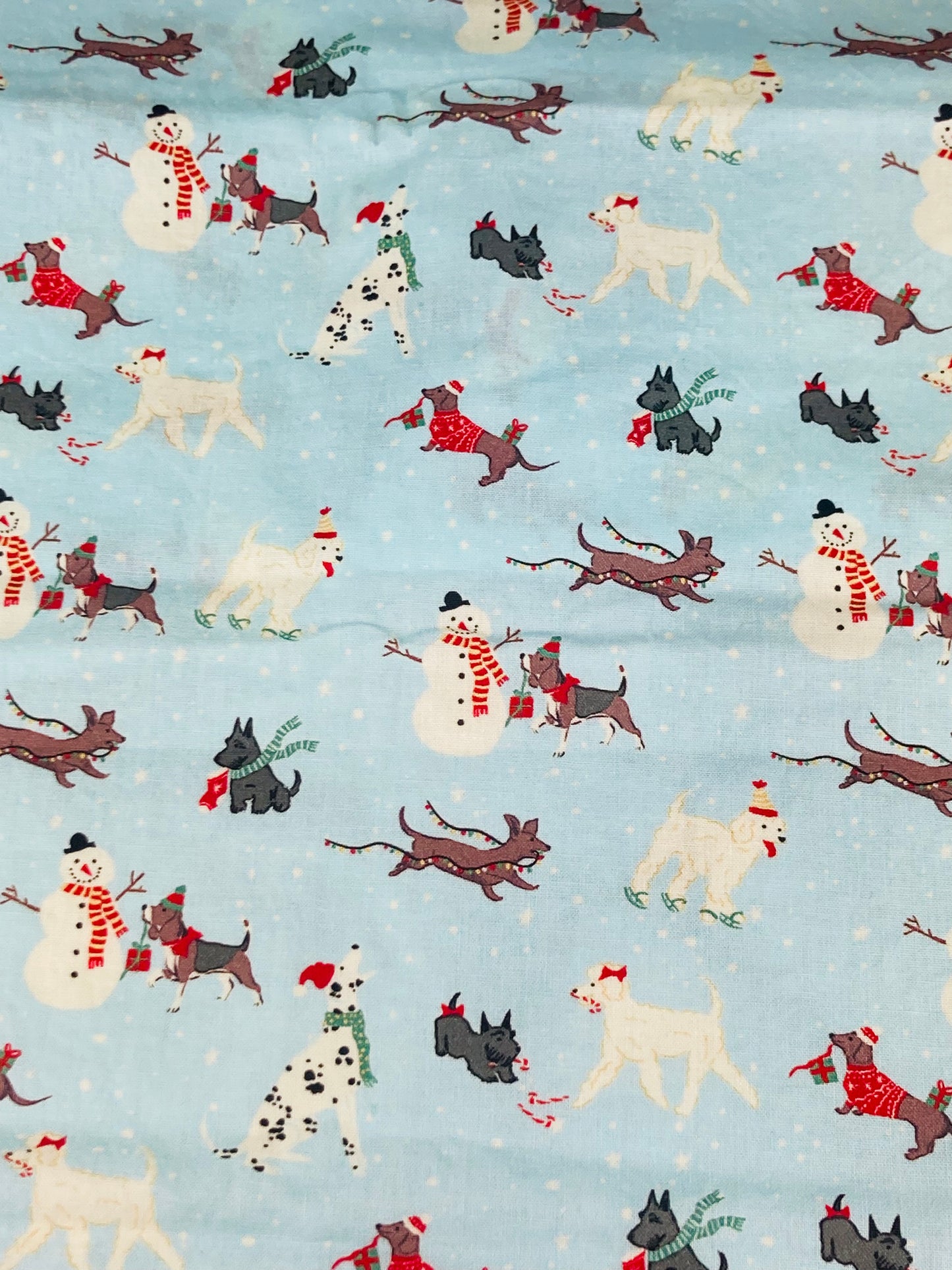 Dogs and Snowmen Bouffant Scrub Cap | Handmade Surgical Hat for Nurses