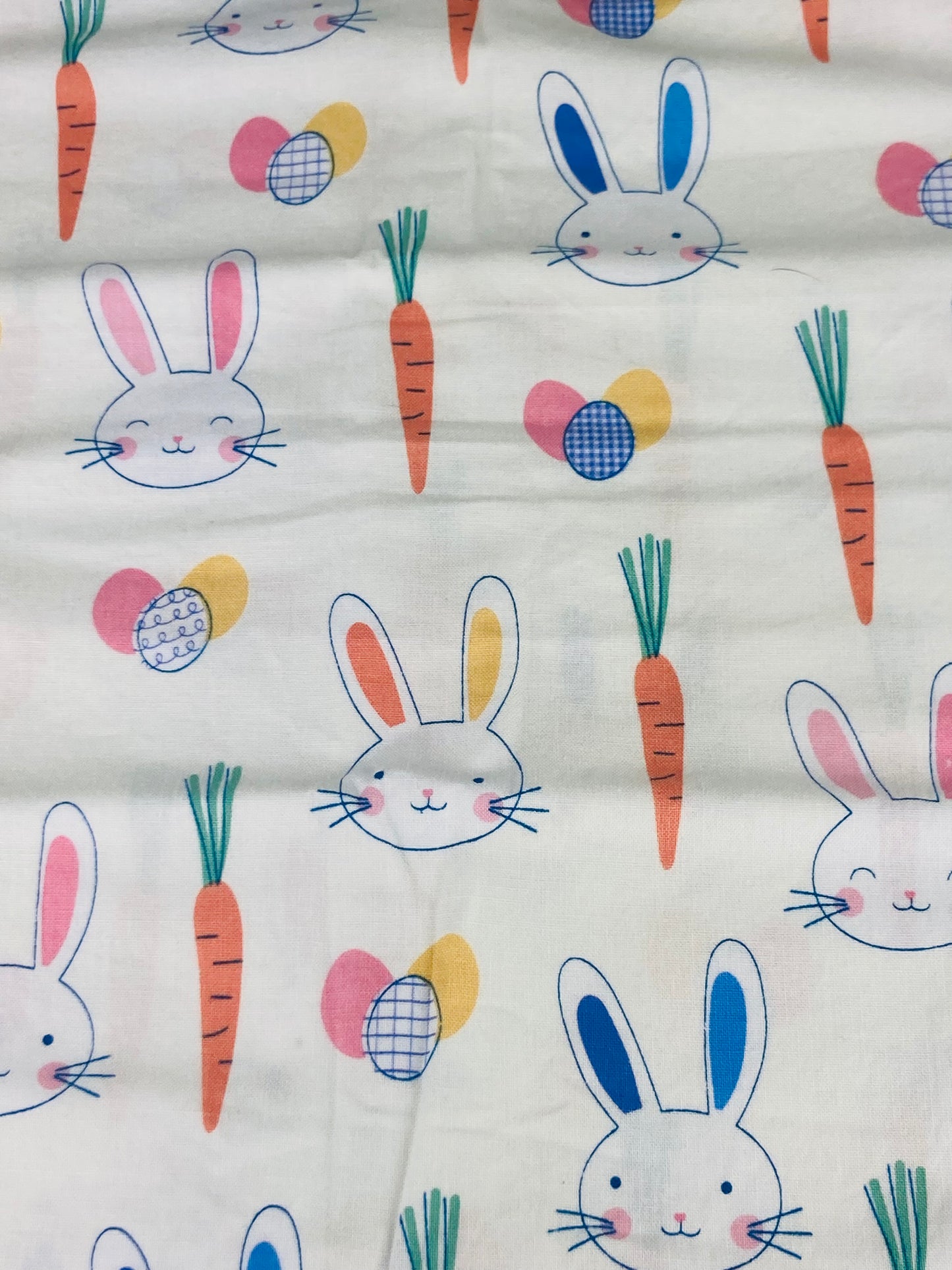 Easter Bunnies on White Bouffant Scrub Cap | Handmade Surgical Hat for Nurses