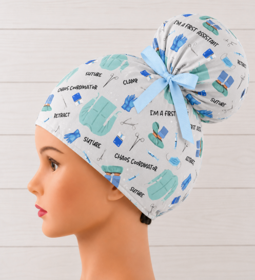 First Assistant, Chaos Coordinator High Bun Scrub Cap - Chic2Surgery