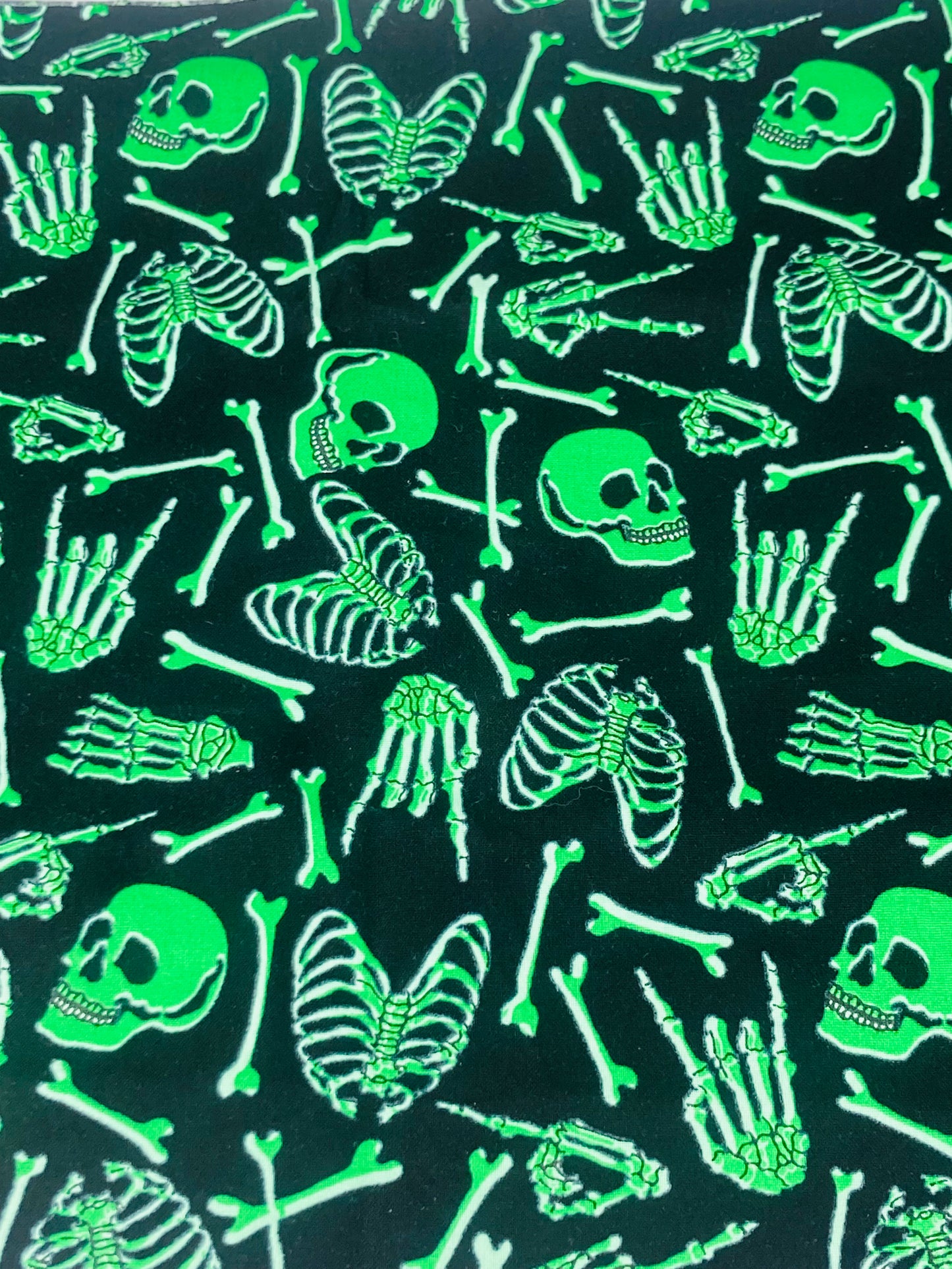 Halloween Glow in the Dark Bones Bouffant Scrub Cap | Handmade Surgical Hat for Nurses