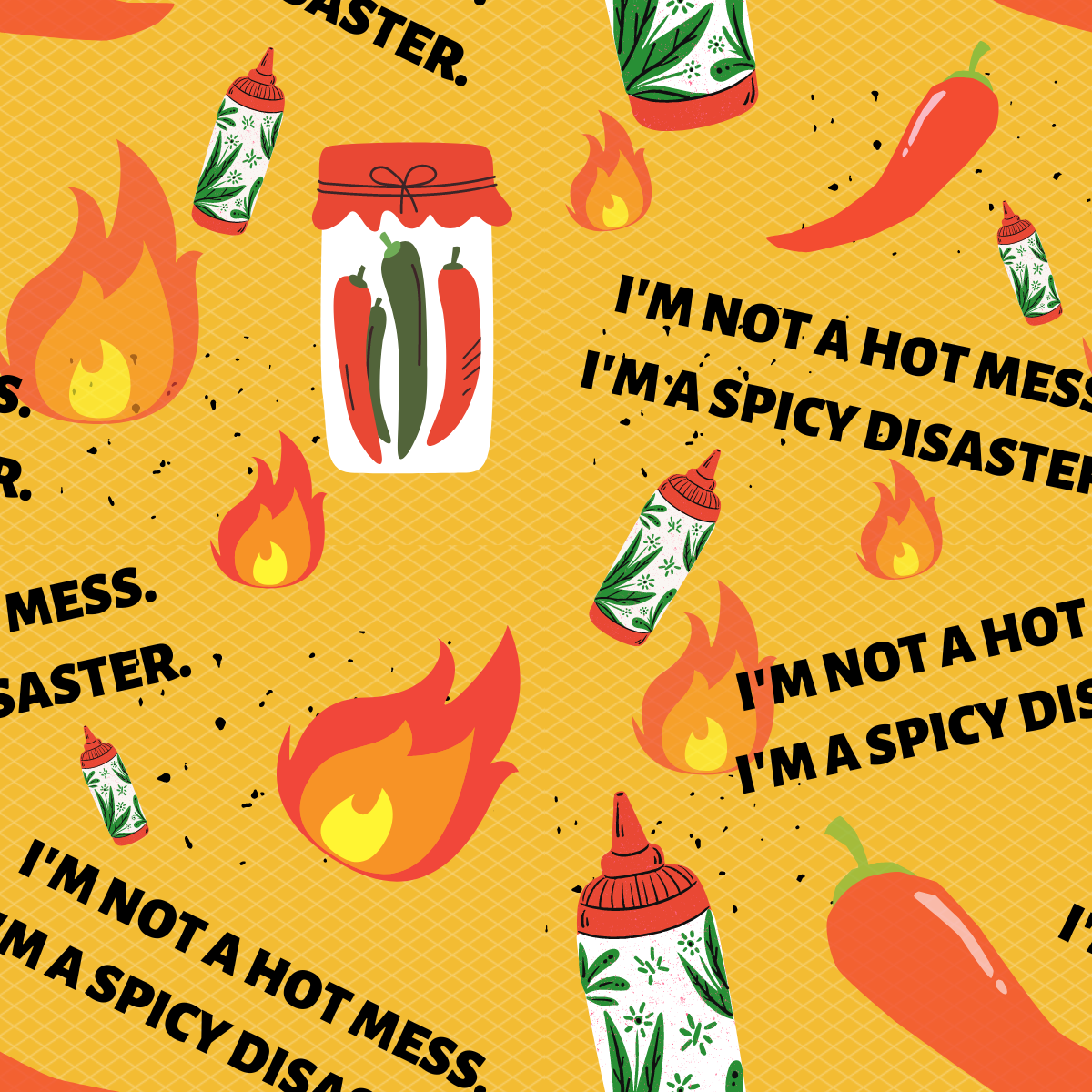 I'm Not A Hot Mess, I'm A Spicey Disaster High Bun Scrub Cap - Chic2Surgery