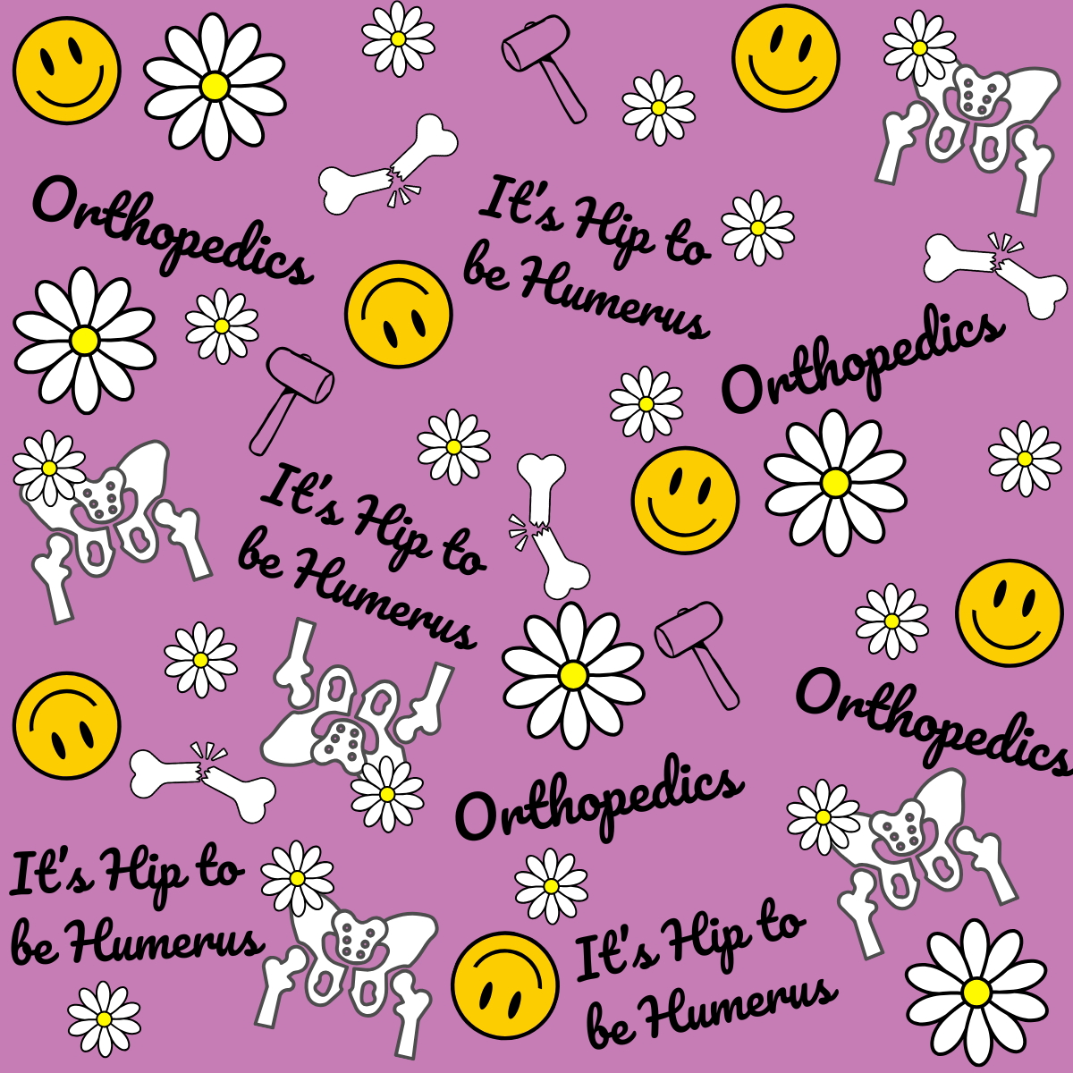 It's Hip To Be Humerus, Orthopedics High Bun Scrub Cap - Chic2Surgery