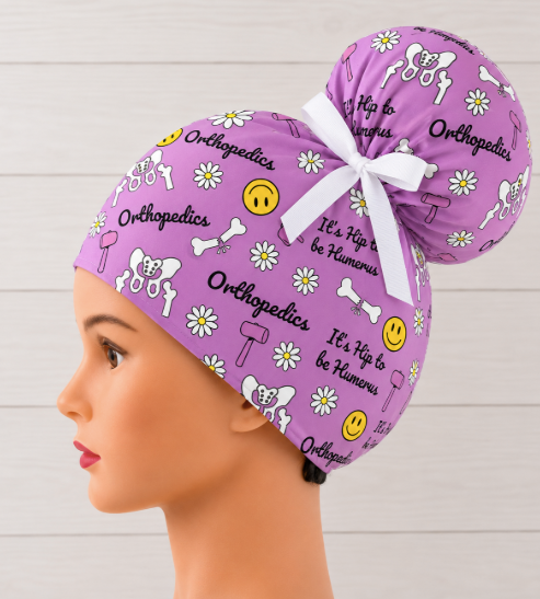 It's Hip To Be Humerus, Orthopedics High Bun Scrub Cap - Chic2Surgery