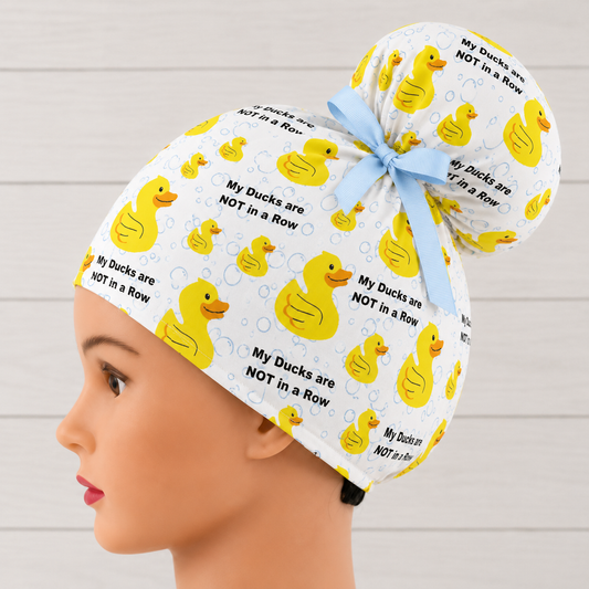 My Ducks Are Not In A Row High Bun Scrub Cap - Chic2Surgery
