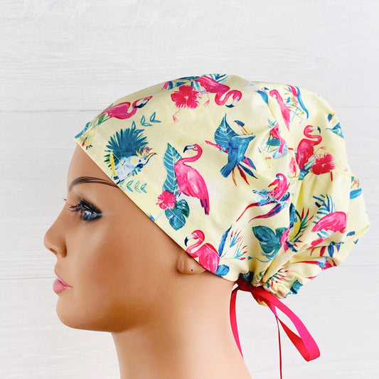 Parrots and Flamingos Women's Tieback Hat