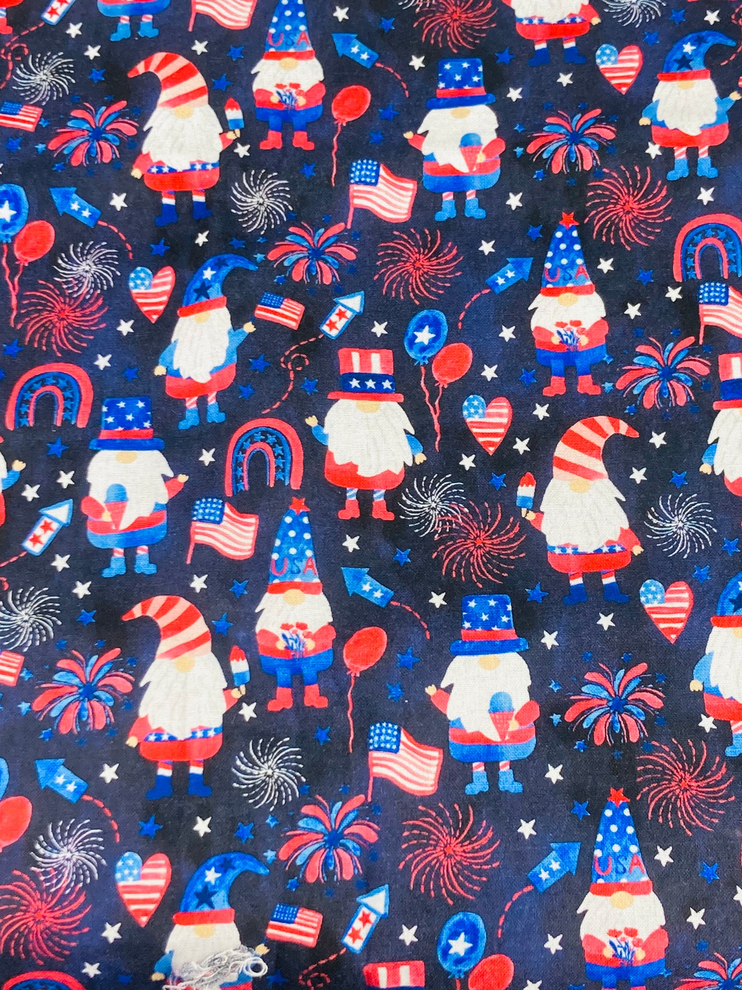 Patriotic July 4th Gnomes Bouffant Scrub Cap | Handmade Surgical Hat for Nurses