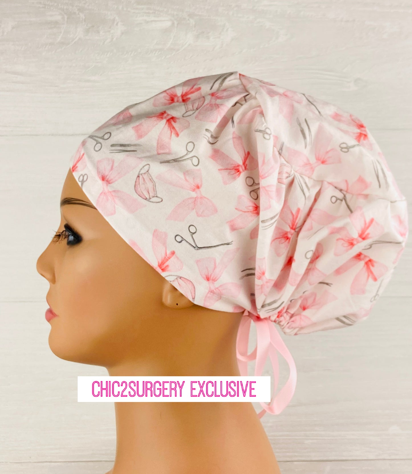 Surgical Bow Instruments Pink Women's Tieback Hat