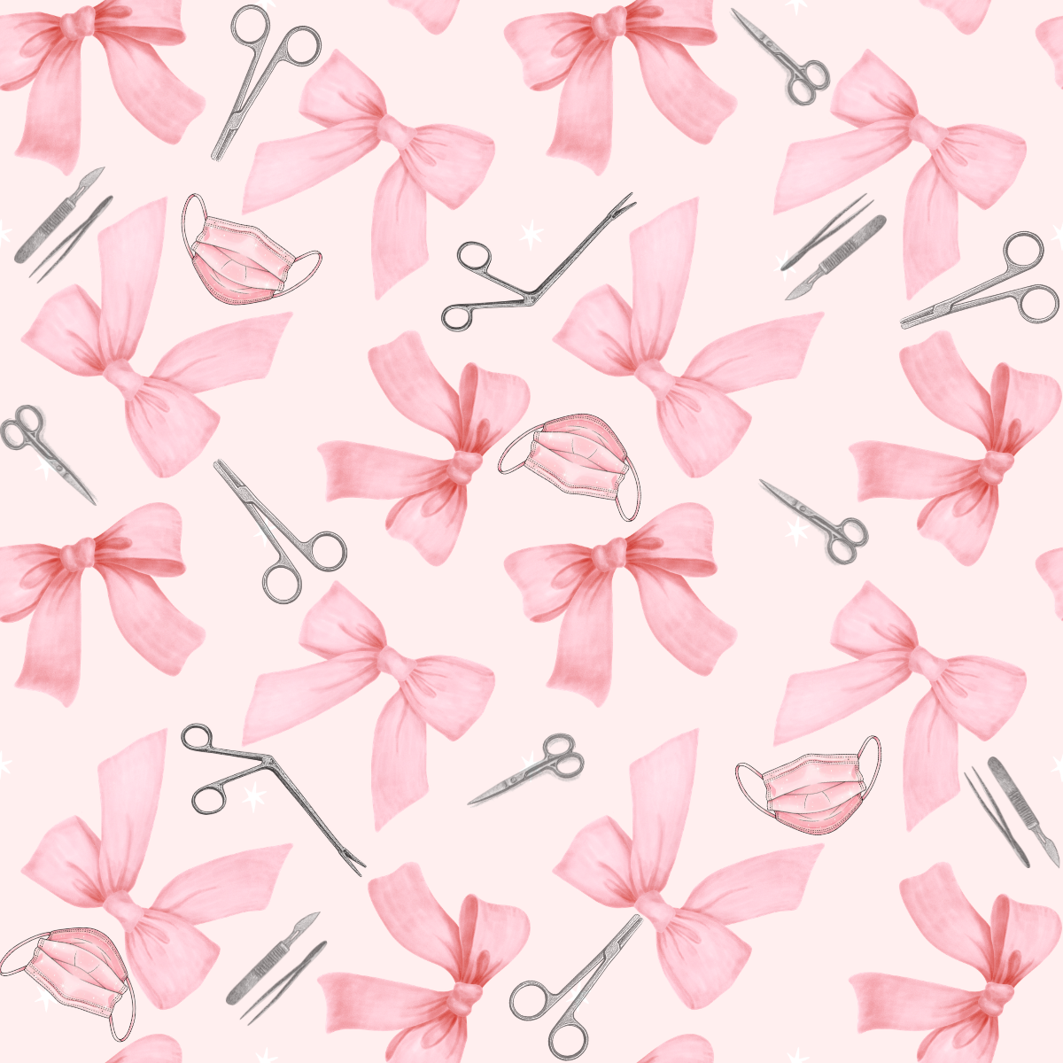 Surgical Bow Instruments Pink Women's Tieback Hat