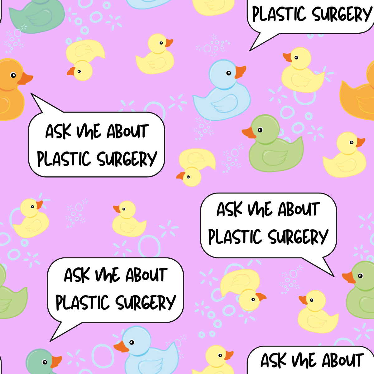 Plastic Surgery Ducks Ponytail Scrub Cap