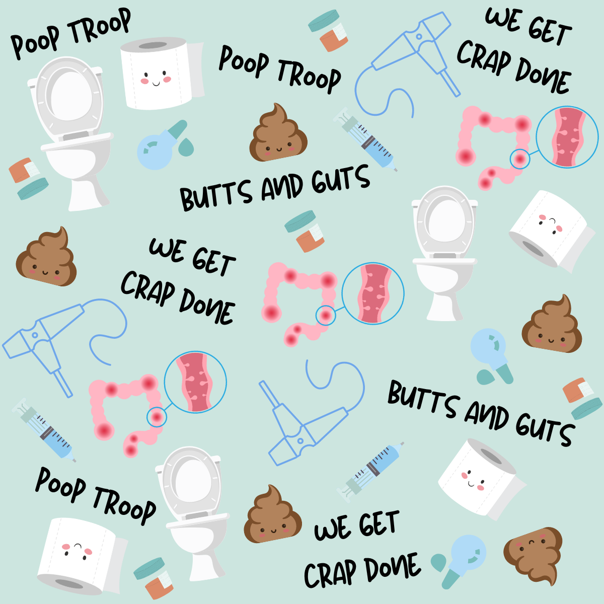 Poop Troop High Bun Scrub Cap - Chic2Surgery