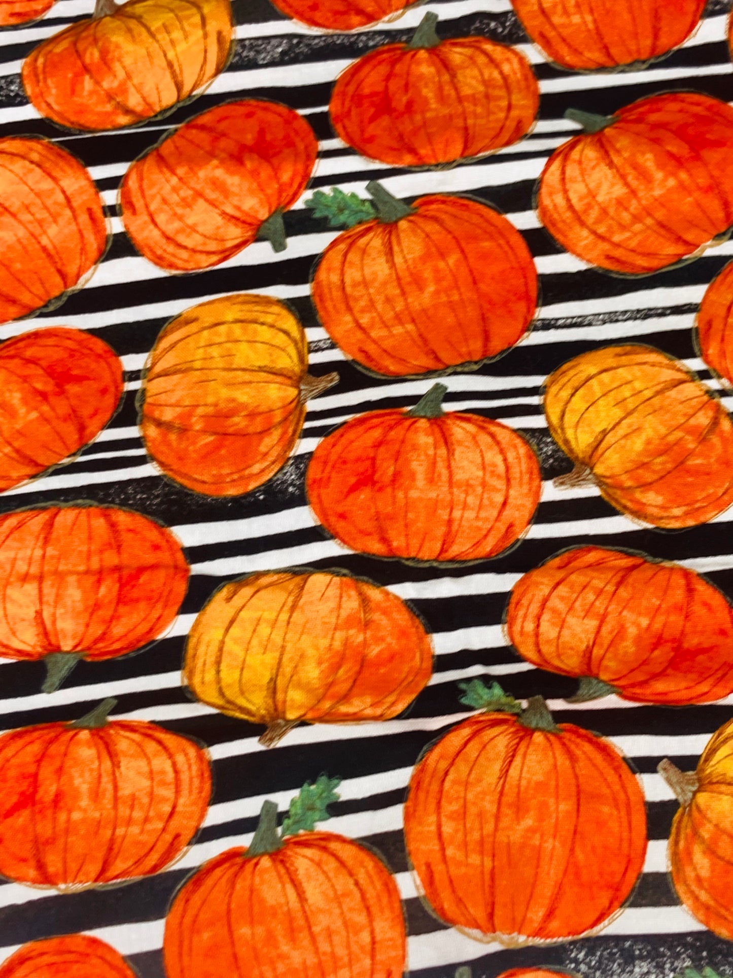 Pumpkins on Stripes Fall Bouffant Scrub Cap | Handmade Surgical Hat for Nurses