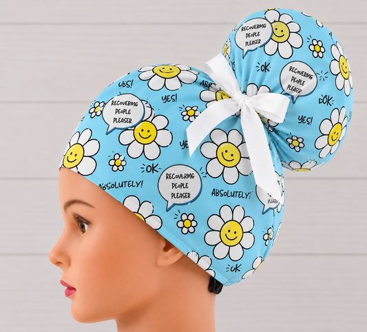 Recovering People Pleaser High Bun Scrub Cap - Chic2Surgery