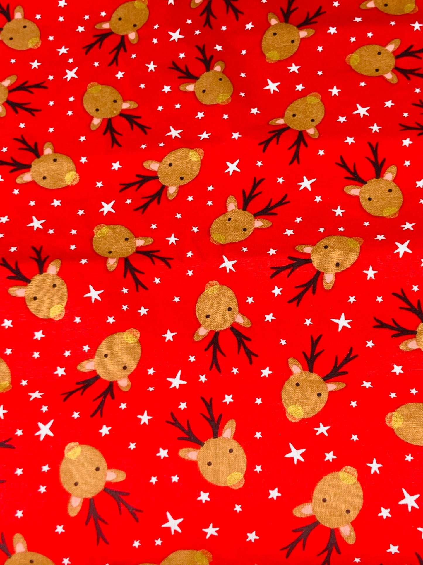 Christmas Reindeer on Red Bouffant Scrub Cap | Handmade Surgical Hat for Nurses (