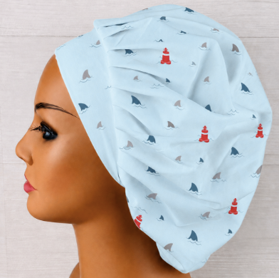 Sail Boats Bouffant Scrub Cap | Handmade Surgical Hat for Nurses