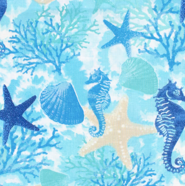 Sea Horses Bouffant Scrub Cap | Handmade Surgical Hat for Nurses