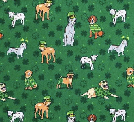 St. Patrick's Day Dogs  Bouffant Scrub Cap | Handmade Surgical Hat for Nurses