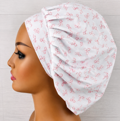 Tiny Bow Bouffant Scrub Cap | Handmade Surgical Hat for Nurses