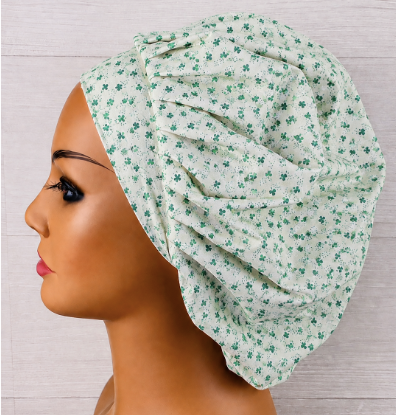 St. Patrick's Day Tiny Clovers Bouffant Scrub Cap | Handmade Surgical Hat for Nurses