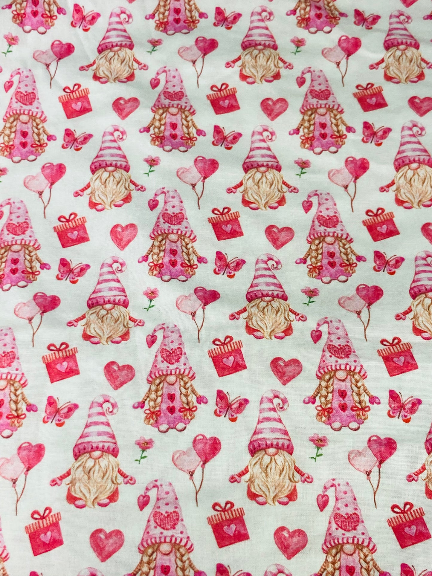 Tiny Pink Valentine's Gnomes  Bouffant Scrub Cap | Handmade Surgical Hat for Nurses