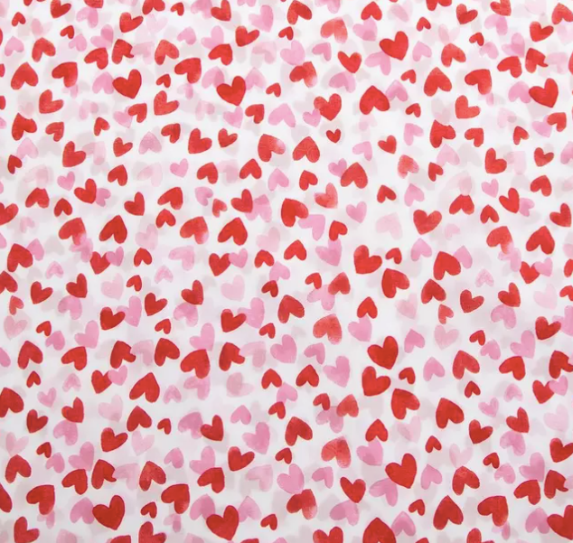 Valentine's Pink Watercolor Hearts Bouffant Scrub Cap | Handmade Surgical Hat for Nurses