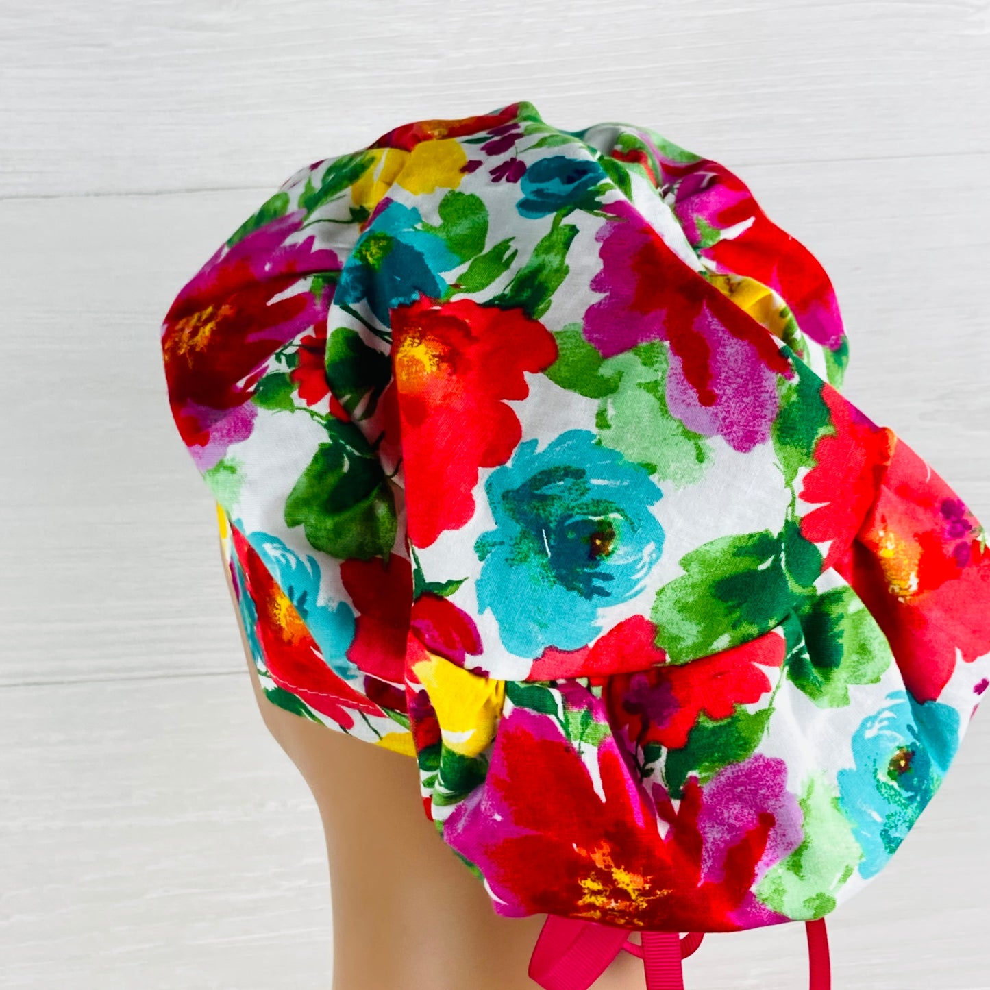 Vibrant Floral Women's Tieback Hat
