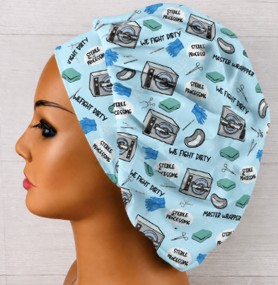 Sterile Processing SPD Surgery Bouffant Scrub Cap | Handmade Surgical Hat for Nurses