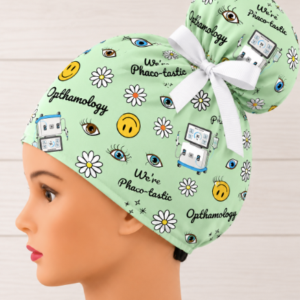 We're Phaco-tastic, Opthalmology High Bun Scrub Cap - Chic2Surgery