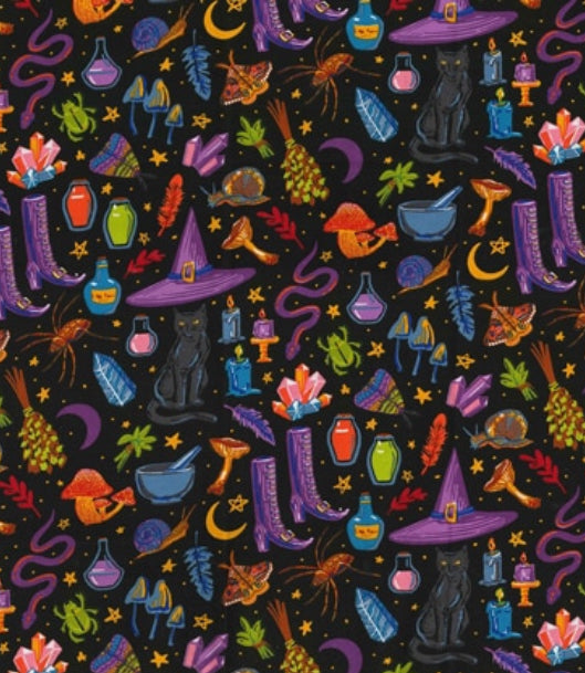 Halloween Witch's Brew Bouffant Scrub Cap | Handmade Surgical Hat for Nurses