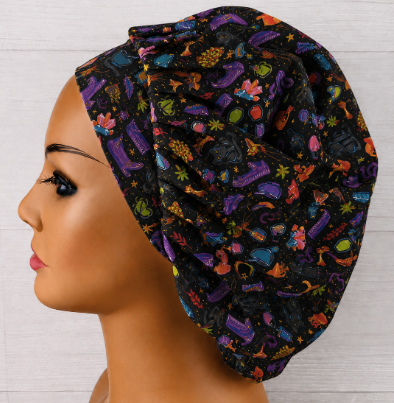 Halloween Witch's Brew Bouffant Scrub Cap | Handmade Surgical Hat for Nurses